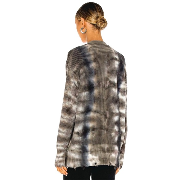 Young Fabulous & Broke Cardigan Sweater Distressed Tie Dye Knit Button Front NEW - Picture 3 of 15